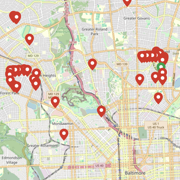 Datasebase of ivy-infested trees in Baltimore