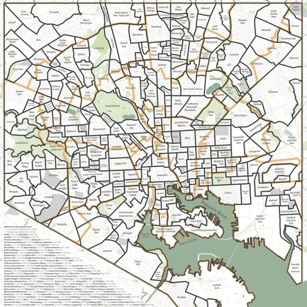 Detail from my map of Baltimore